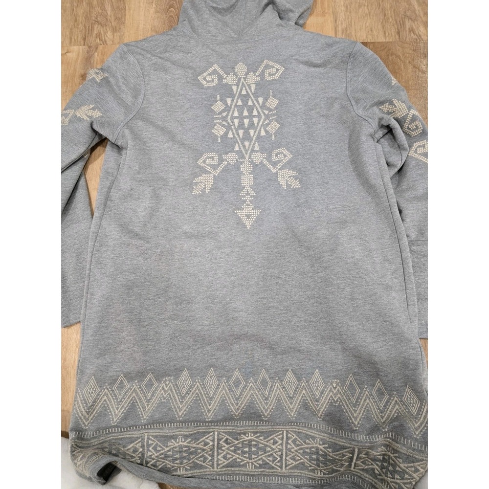 Willow‎ Clay RN 93608 Women's Hooded Long Cardigan Sweater Zip-Up Gray...
